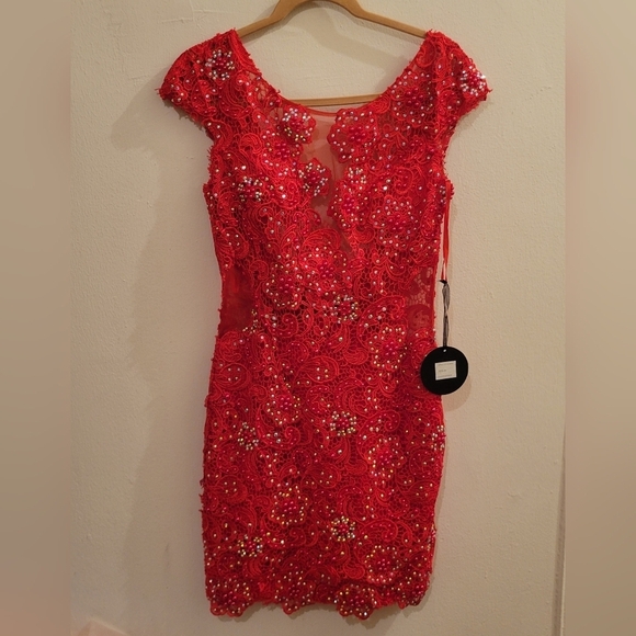 Regina Paris Coquette Lace Dress NWT. Wedding Guest Girly - Picture 1 of 12